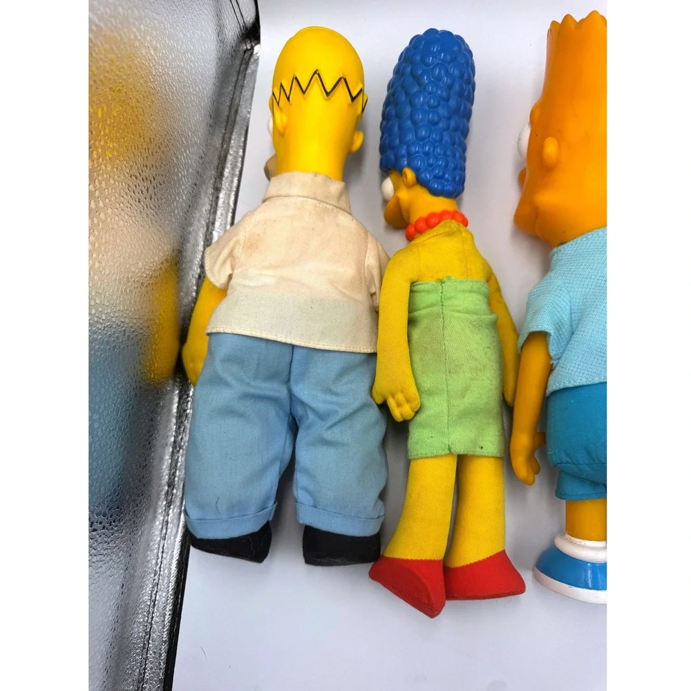 Vintage 1990 The Simpsons Plush Doll Set Matt Groening Vinyl Head Family Lot 5pc
